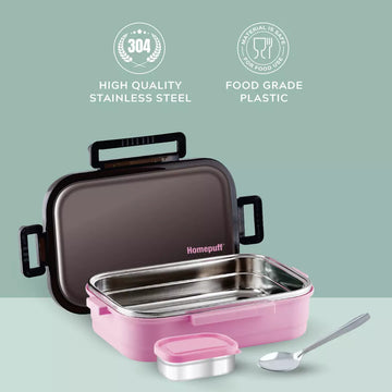 Lunch Box for Kids & Adults - Stainless Steel / ABS – Pink & Blue Baby Shop