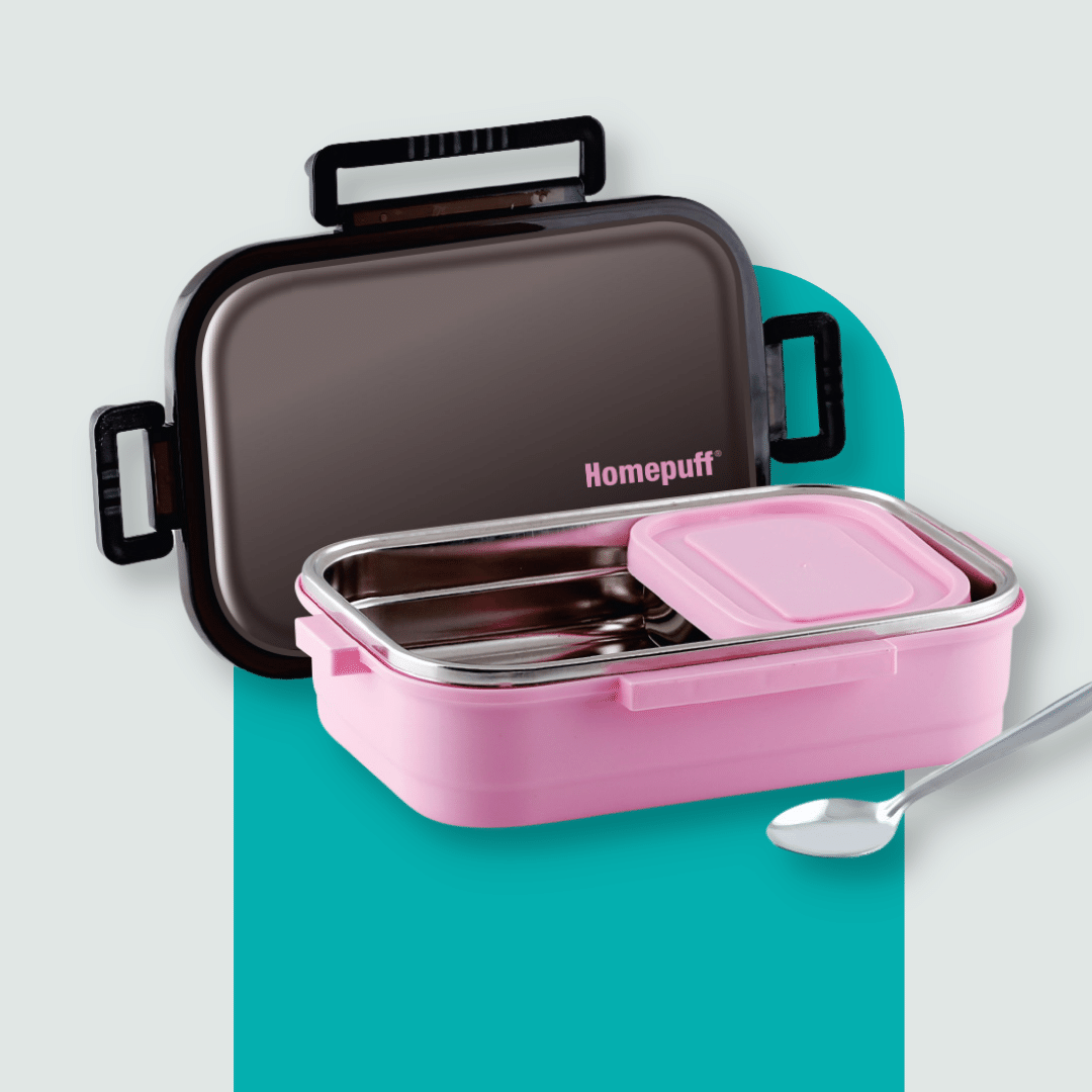 Lunch Box For Kids With 3 Individual Sections Pink 750ml